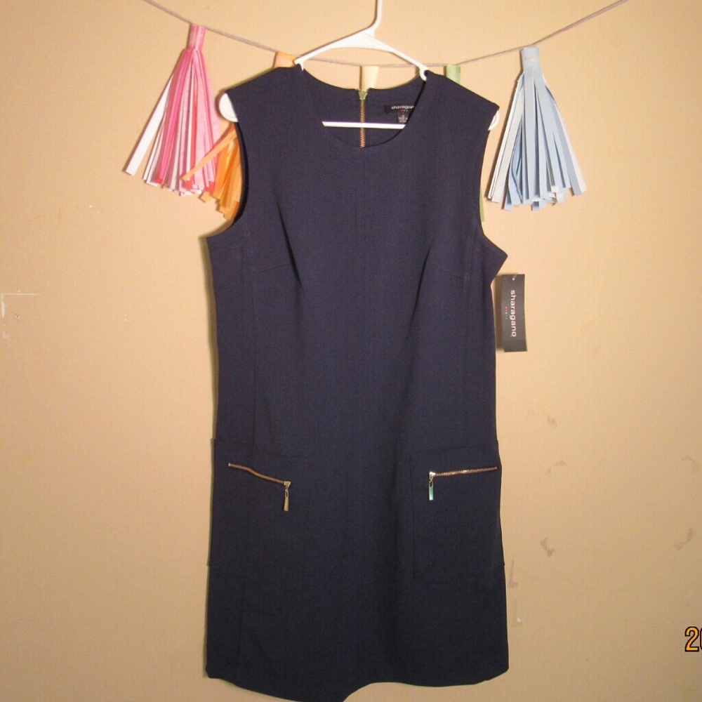 Navy blue fitted dress